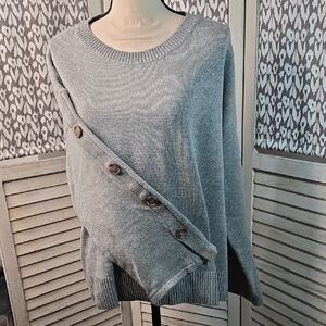 Jason Wu Heather Gray Sweater with Button Accents NWOT